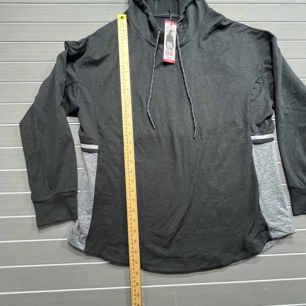 Serene Tangerine Black Heather Grey Colorblock Soft Pullover Hoodie XLarge - Picture 5 of 10